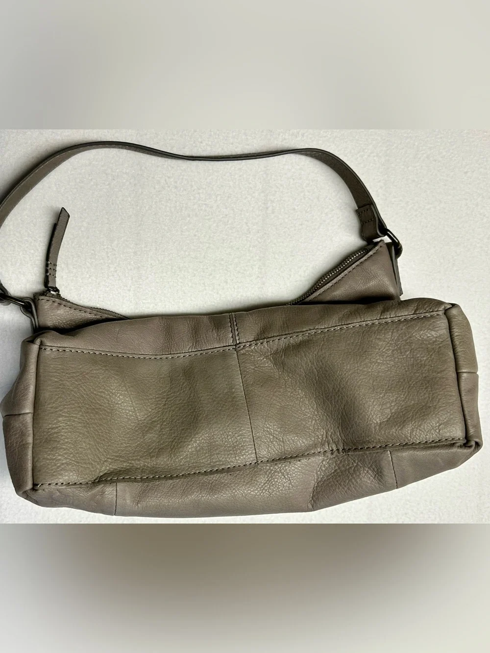 American Leather Co Gray Shoulder Bag • Soft Leather Hobo Tote